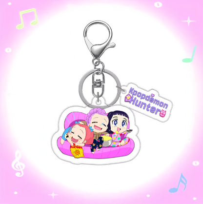 Kpop Demon Hunters Anime Keychain Set 2PCS Acrylic Girl Group Pendants for Bags & Backpacks