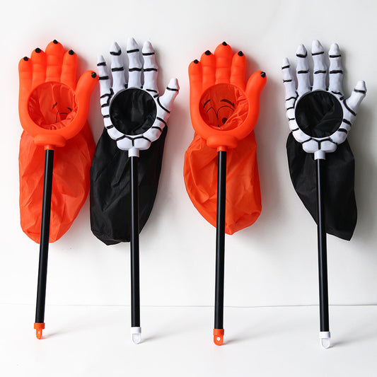 Halloween Trick or Treat Bags for Kids Skeleton Hand Candy Bucket & Pumpkin Pail