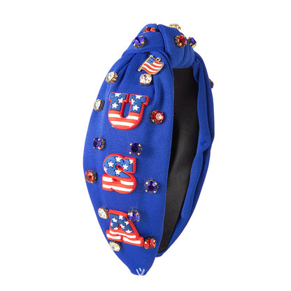 Patriotic Vibrant Knot Headband Flag Hair 3 Colors