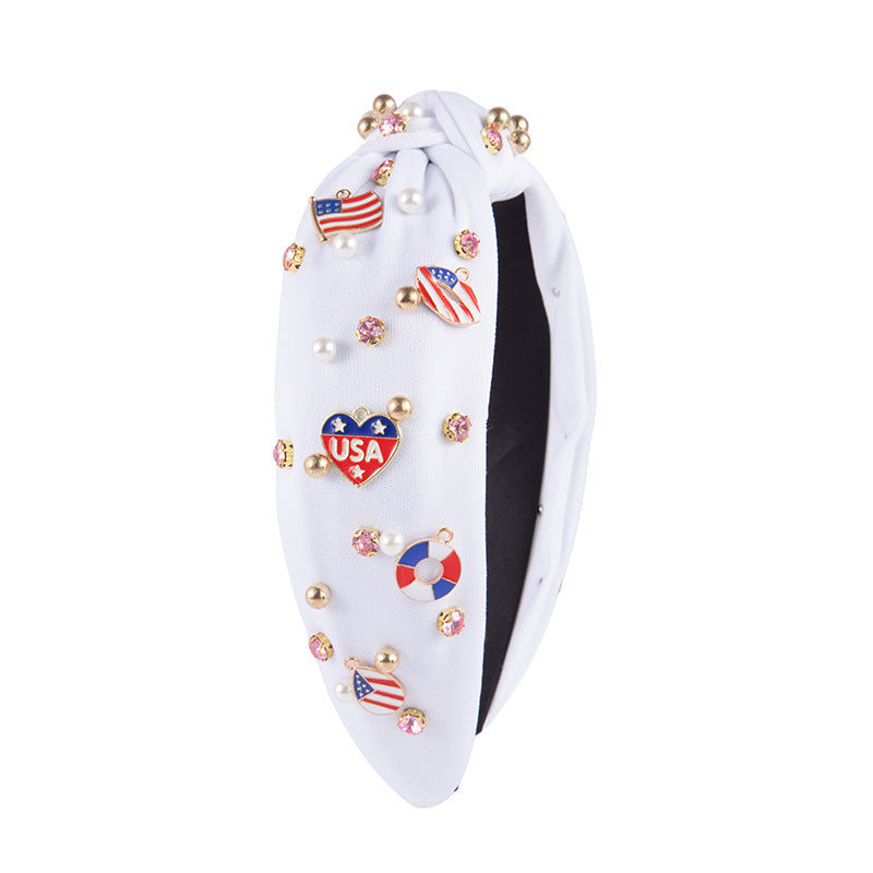 Patriotic Vibrant Knot Headband Flag Hair Accessory