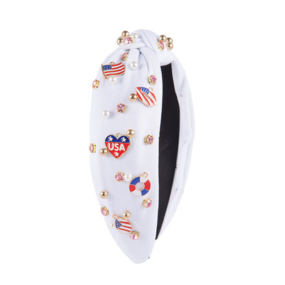 Patriotic Vibrant Knot Headband Flag Hair Accessory