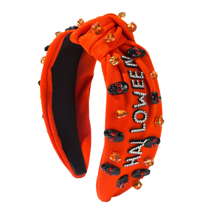 Girls Rhinestone Halloween Skull Headband Hair Accessory Women