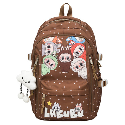 Labubu Trendy Print Large Backpack Back To School Bag
