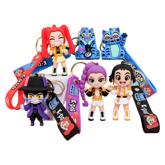 New K-Pop Demon Hunters Silicone Keychain Backpack Charm Trendy Merchandise