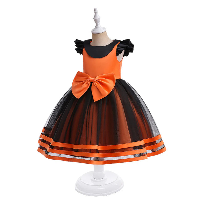 Halloween Kids Princess Dress – Pumpkin & Witch Costume