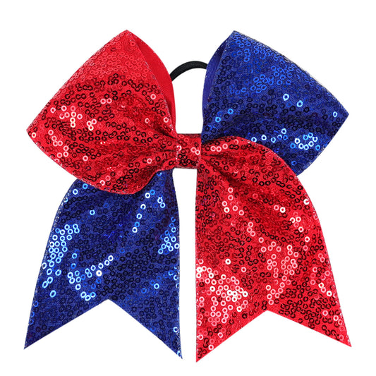 Kids Tuxedo Hair Ties Glitter Bow Sequins Shiny Hair Bands
