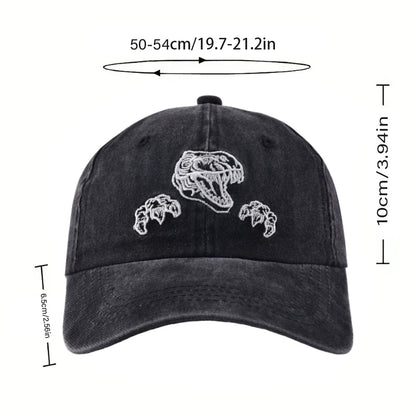 Kids Boy's Dino Embroidery Solid Color Baseball Cap For Trips