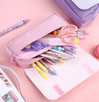 K-Pop Demon Hunters Pencil Case Large Capacity Student Pen Bag Trendy Stationery Organizer