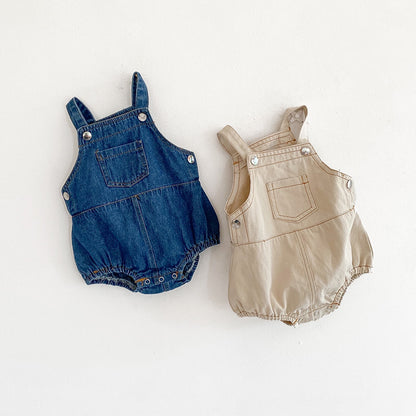 Baby Denim Overalls Romper Cotton Jumpsuit For Boys Girls Summer Fall