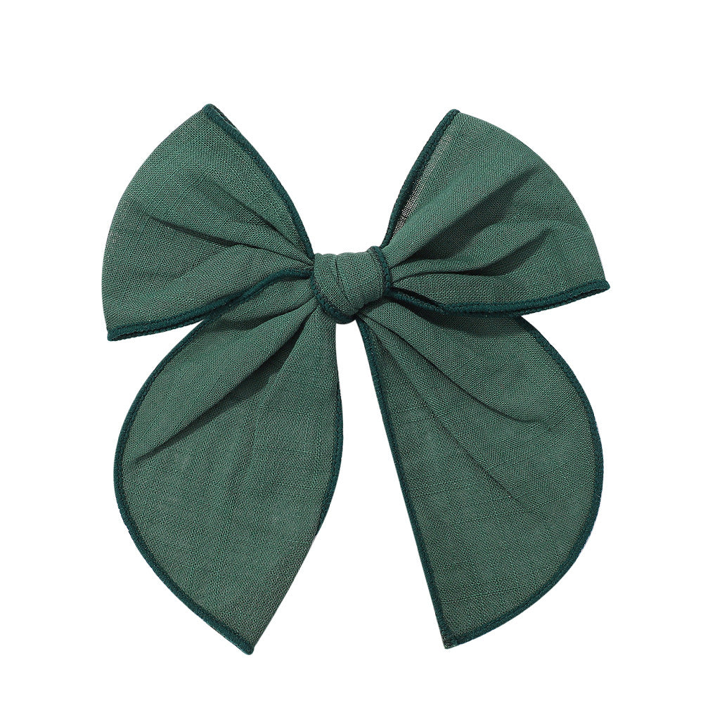 Christmas Tartan Bow Hair Clip Girls Vintage Plaid Accessory Cotton Linen Fabric Headband