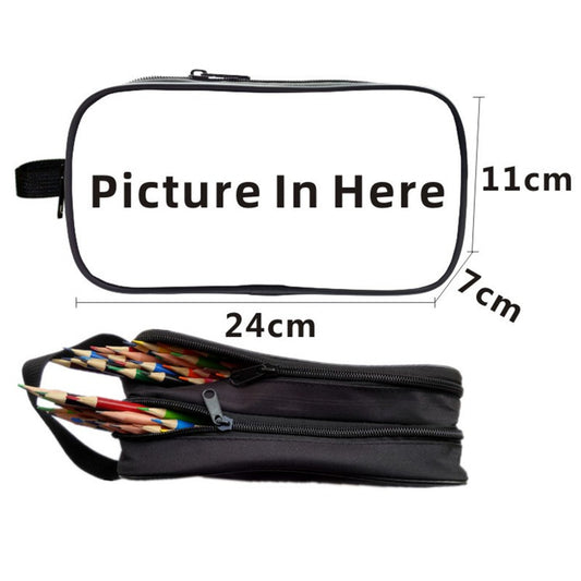 K-Pop Demon Hunters Pencil Case Large Capacity Double-Layer Student Pen Bag Trendy Stationery Organizer