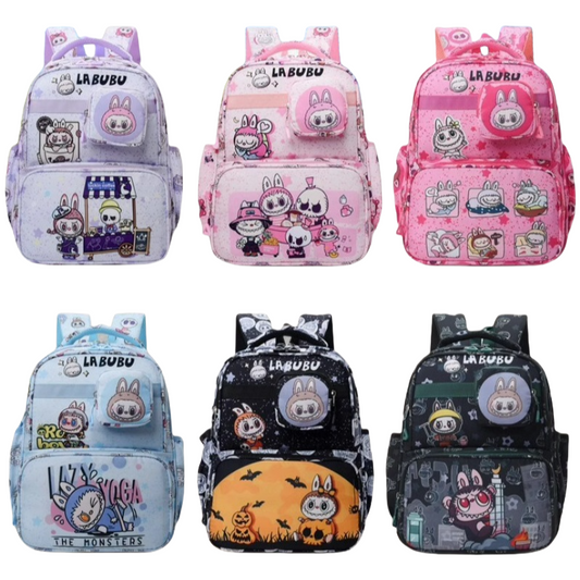 Labubu Print Trendy Print Large Backpack Back To School Bag