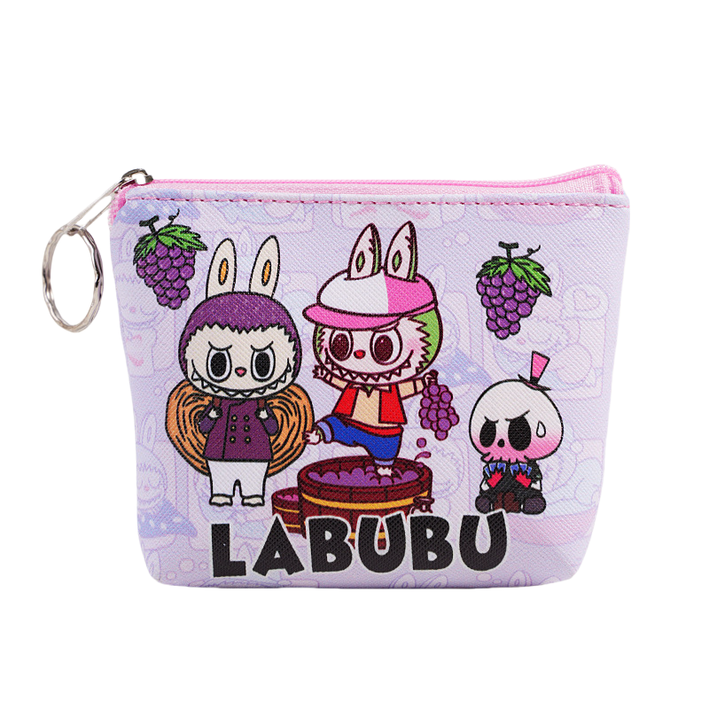 Labubu Cartoon Print Zipper Pouch Coin Purse Card Holder