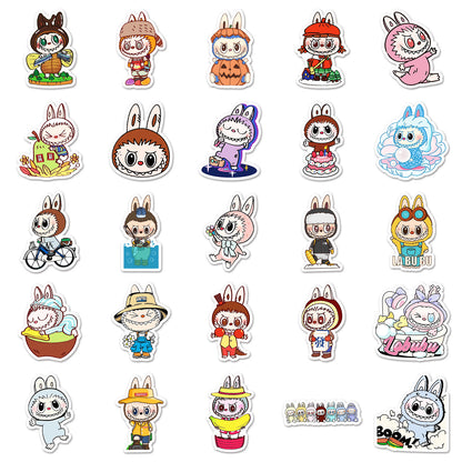 50Pcs Labubu Stickers – Cute Waterproof Cartoon Decals for Laptop, Phone & Water Bottle