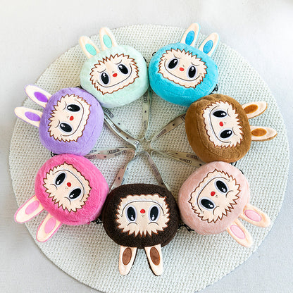 Kids Girls Labubu Soft Plush Crossbody Character Doll Bag