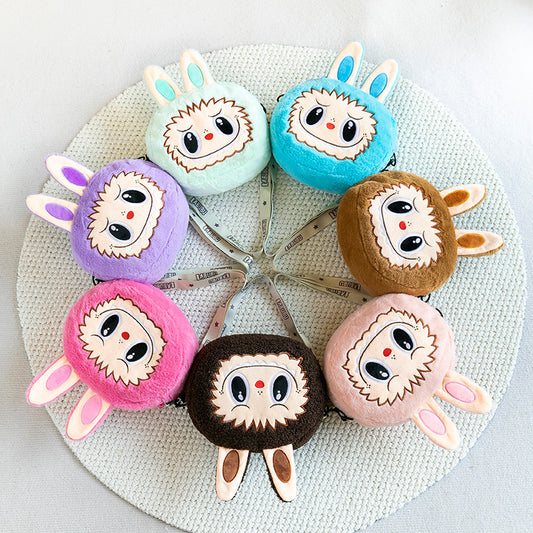 Kids Girls Labubu Soft Plush Crossbody Character Doll Bag