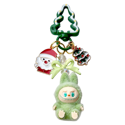 Christmas Labubu Keychain Toy in Car Cute Cartoon Keyring Accessory
