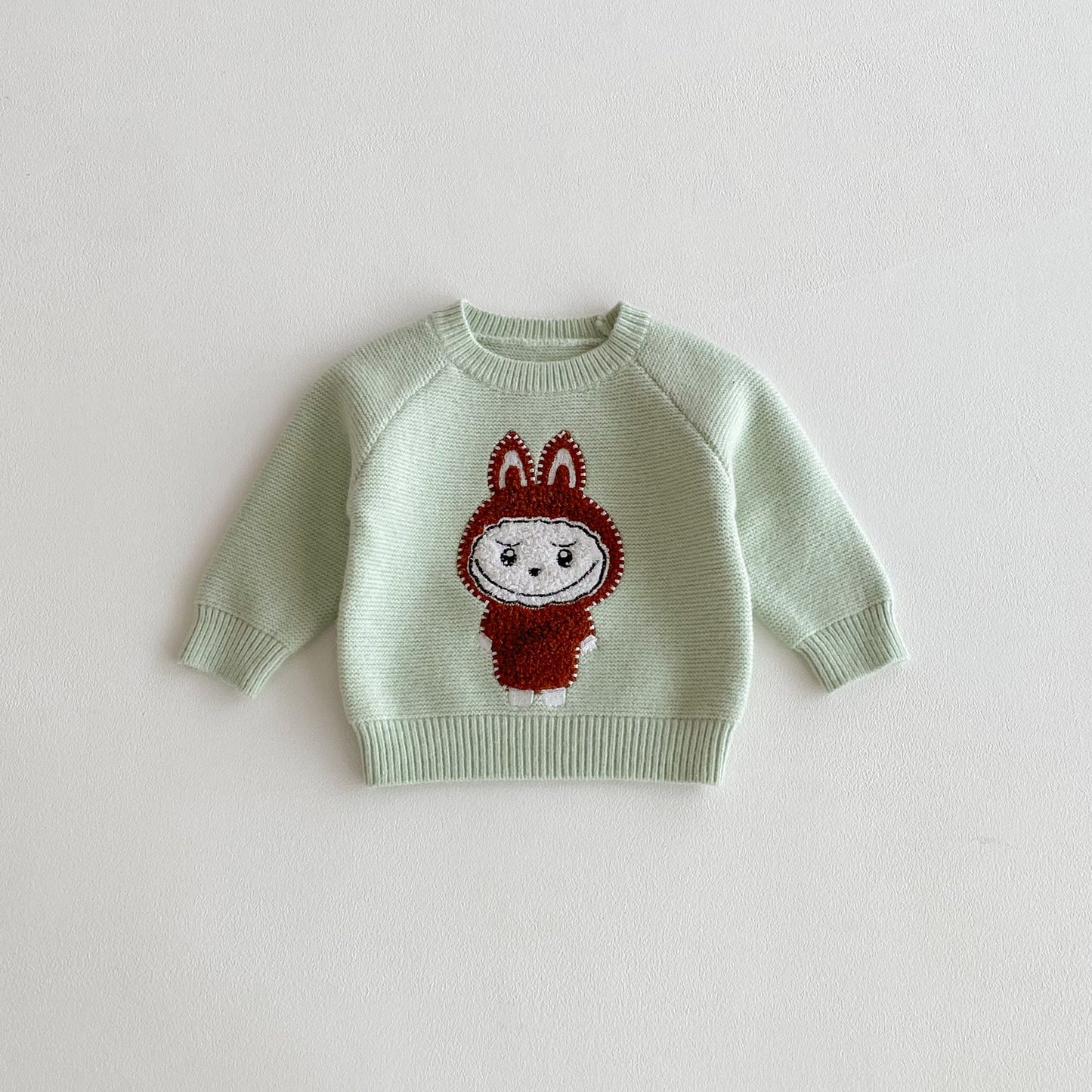 Labubu Pattern 2025 Fall/Winter Kids Cartoon Knit Sweater Unisex Crewneck Pullover