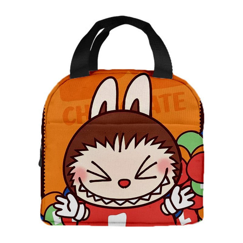 Labubu Cartoon Lunch Bag Insulated Bento Box Tote for Kids
