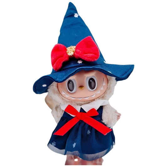 Labubu Halloween Witch Hat Dress Outfit Changeable Costume Dress Up