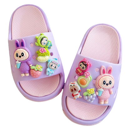 Labubu Cartoon Kids' Slippers Soft Sole Indoor/Outdoor Sandals for Toddlers & Children