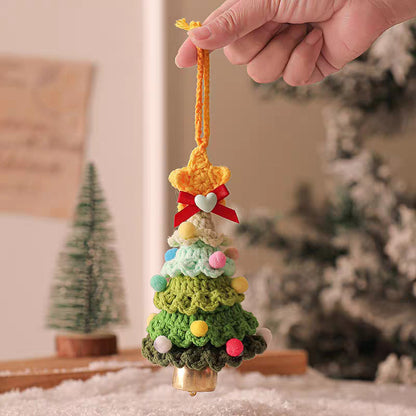Plush Christmas Bell Ornaments Crochet Christmas Tree Mini Decor & Car Hanging