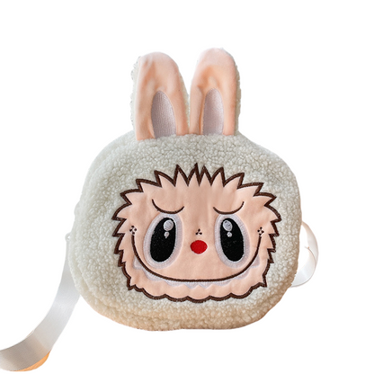 Kids Girls Labubu Soft Plush Crossbody Character Doll Bag