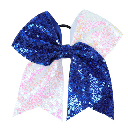 Kids Tuxedo Hair Ties Glitter Bow Sequins Shiny Hair Bands