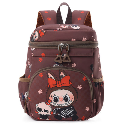 Labubu Print Trendy Large Zipper Backpack Back To School Bag Kindergarten