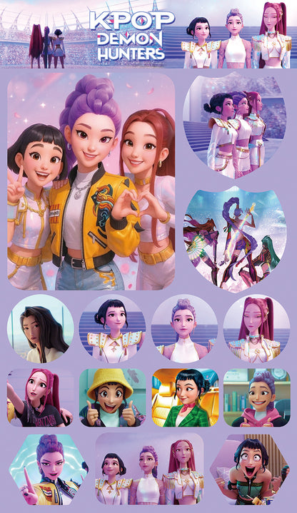K-Pop Witch Hunter & Saga Boy Group Sticker Set – 12-Piece DIY Waterproof Decal Stickers