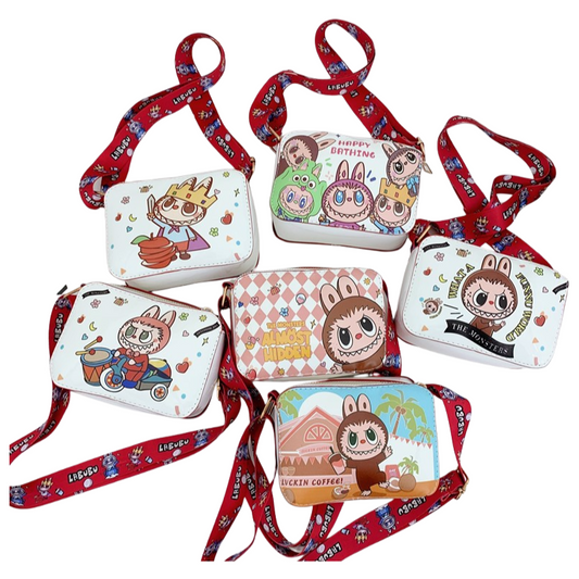 Labubu Printed Kids Crossbody Coin Purse – Lightweight Shoulder Bag for Girls & Boys