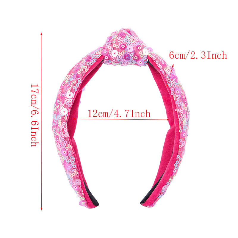 Summer Vibrant Sequin Knot Headband Hair Accessory