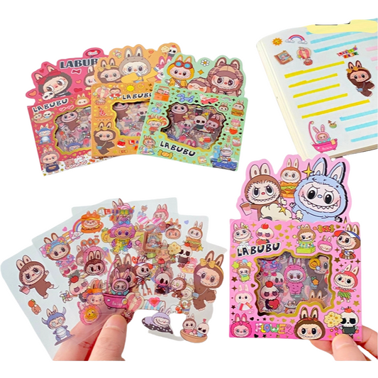Labubu Stickers Cute Cartoon Character Decals DIY Scrapbooking & Craft Supplies