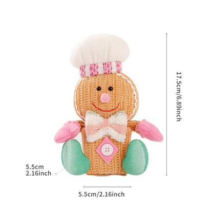 Christmas 2025 Gingerbread Man Figurine Square Ornament, Kids Gift Party Tabletop Decoration