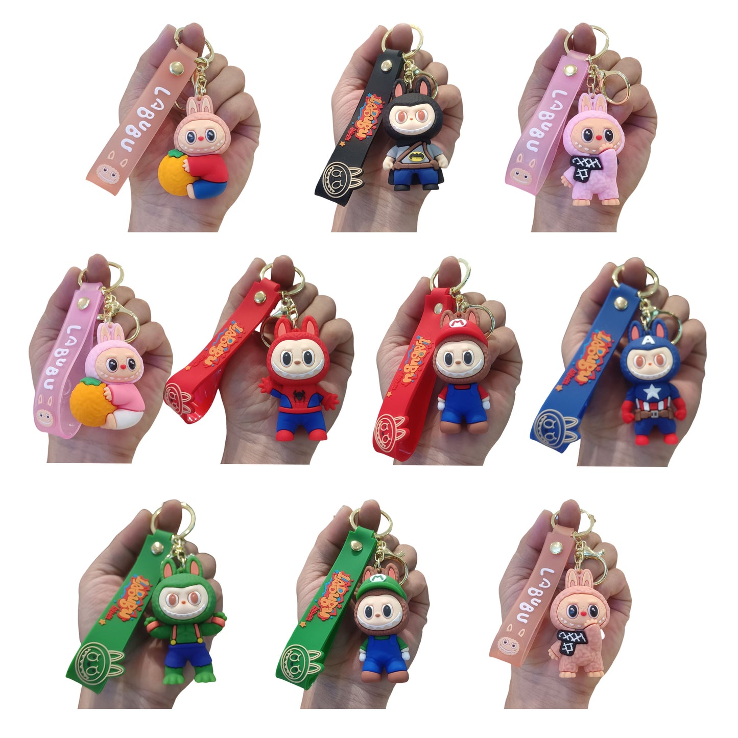 Silicone Cartoon Costume Keychain Labubu Bag & Car Charm Gift