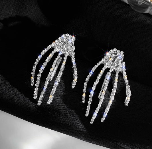 Girls Alloy Skeleton Claw Hair Clip Halloween Side Hairpin for Women