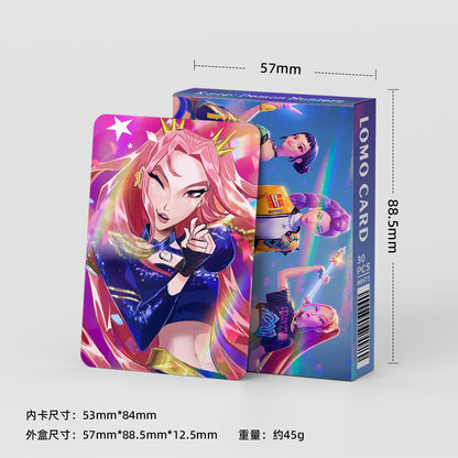 Kpop Demon Hunters Holographic Photocard Set Double-Sided LOMO Cards Mini Stickers & Collectible Flash Cards