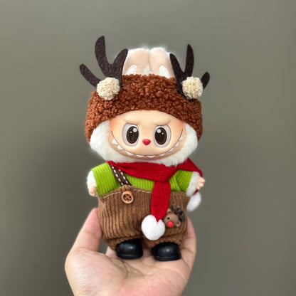Labubu Doll Clothes Outfit Set for Gen 1-3 Vinyl Figures Christmas Hat Scarf Costume