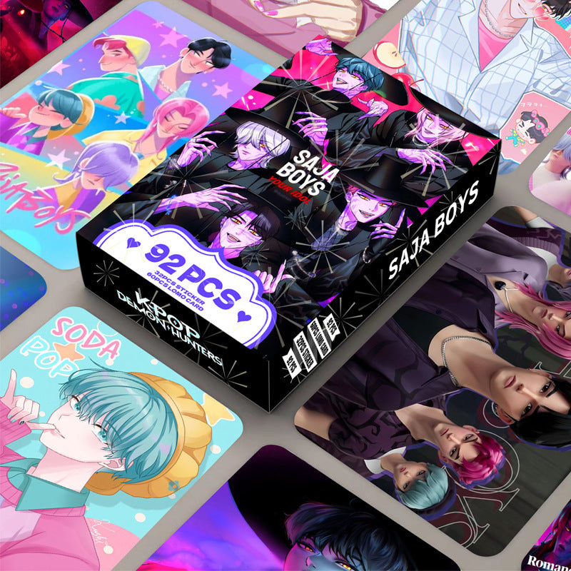 Kpop Demon Hunters Holographic Photocard Set Double-Sided LOMO Cards Mini Stickers & Collectible Flash Cards