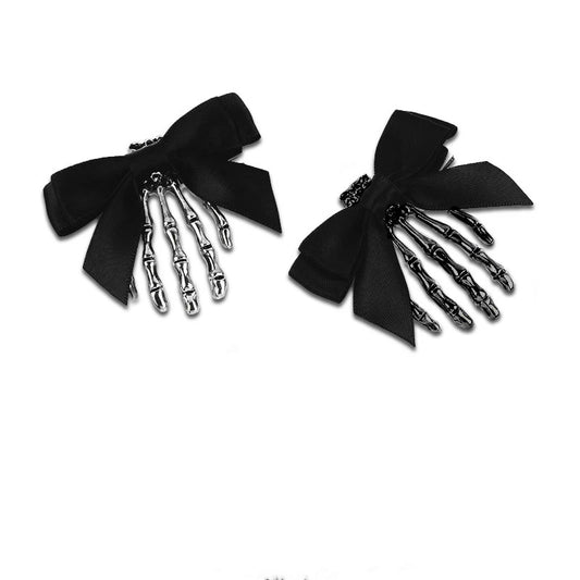 Girls Ghost Hand Bow Hair Clips Halloween Side Hairpin for Women
