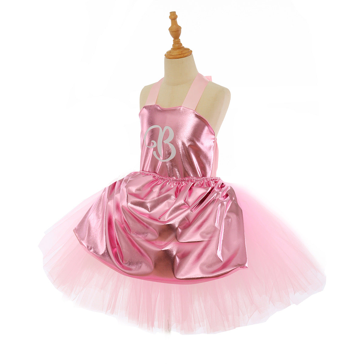 Shiny Tutu Dress with Bow Metallic Princess Costume Set