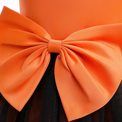 Halloween Kids Princess Dress – Pumpkin & Witch Costume