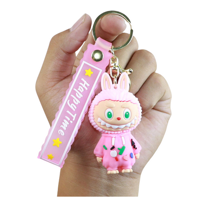 Labubu Pajamas Silicone Keychain With Various Character Designs