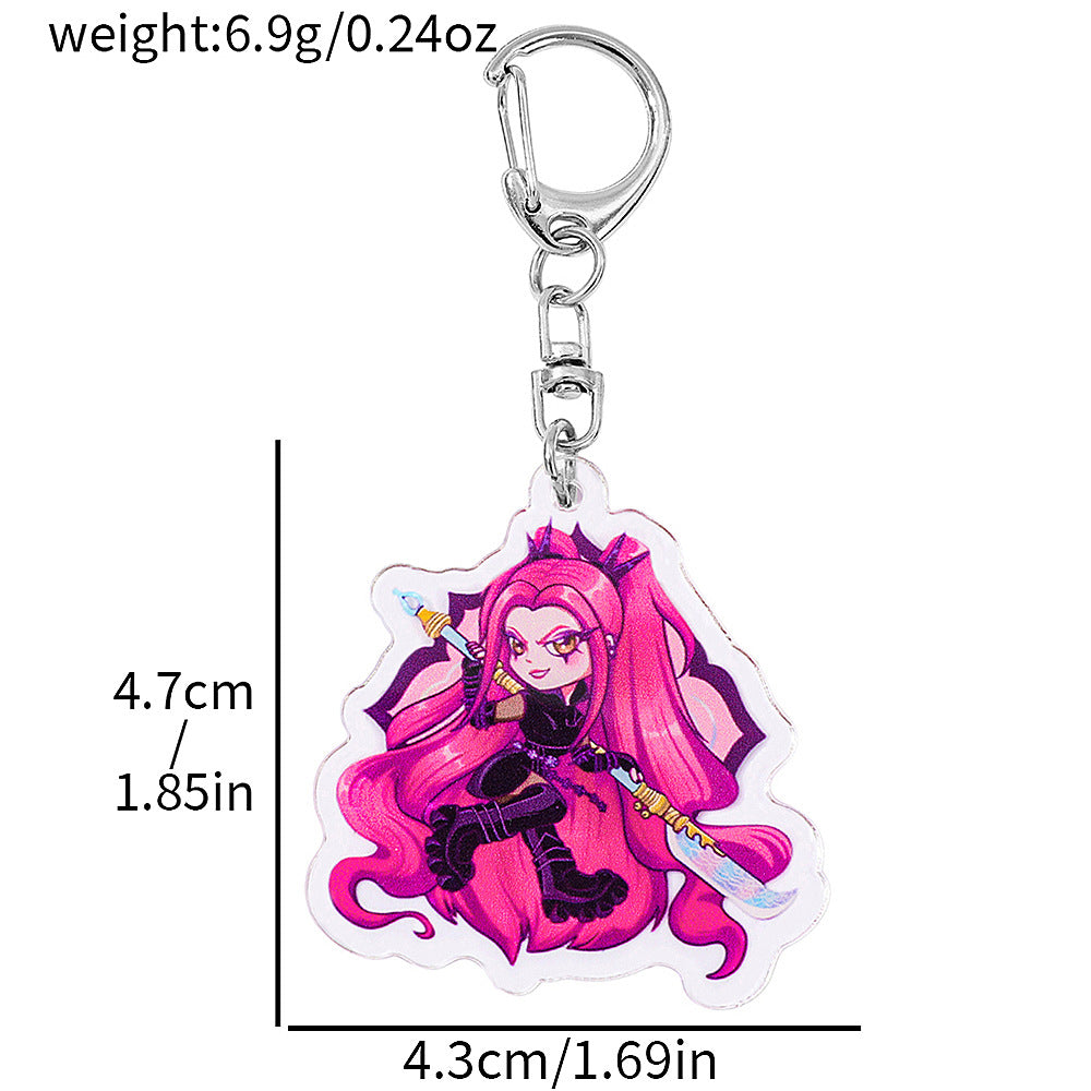Kpop Demon Hunters Anime Keychain Set 2PCS Acrylic Girl Group Pendants for Bags & Backpacks