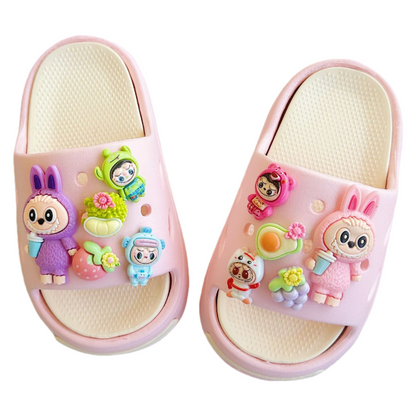 Labubu Cartoon Kids' Slippers Soft Sole Indoor/Outdoor Sandals for Toddlers & Children