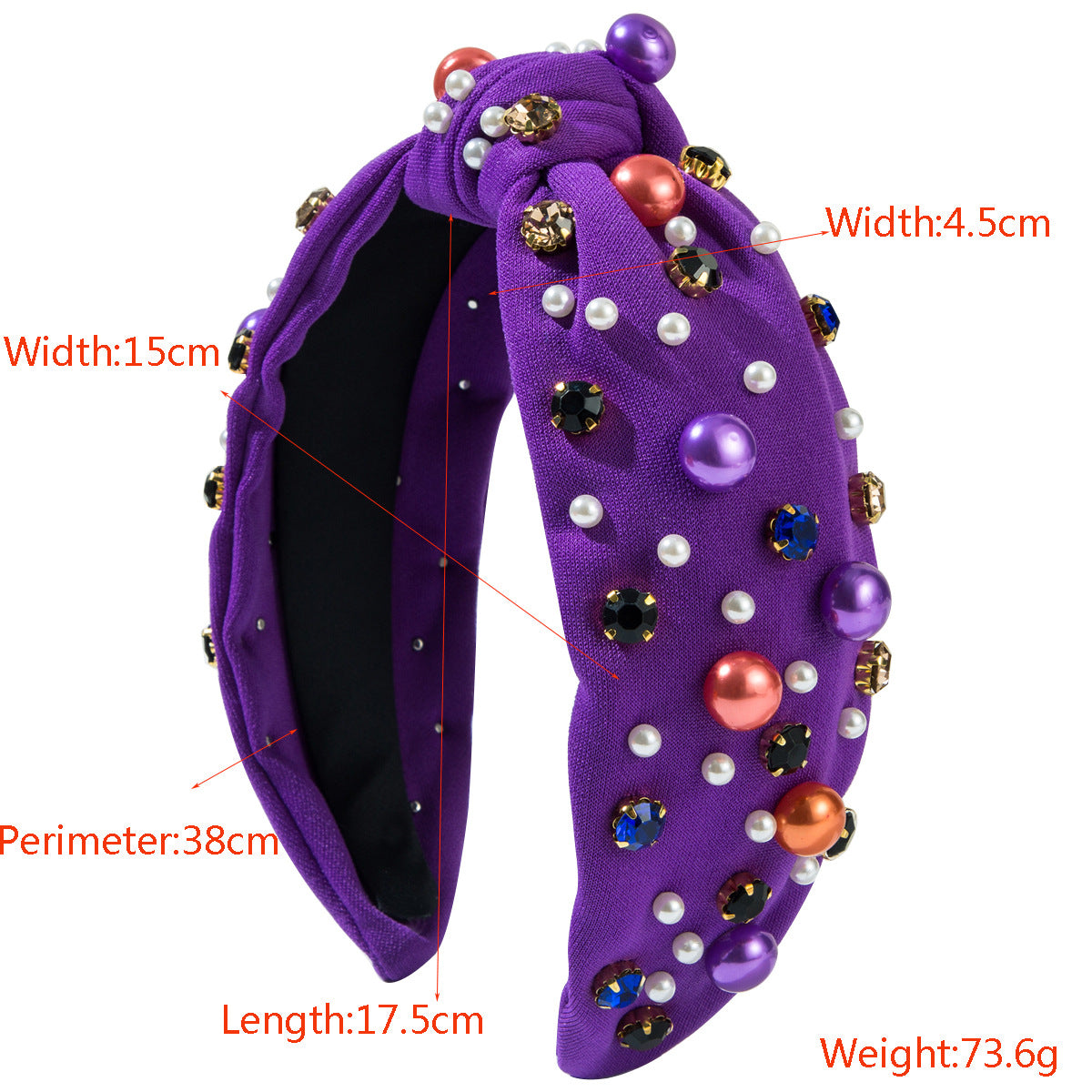 Halloween Fall Pumpkin Corn Candy Headband Seed Beads Rhinestones Pearl Knot
