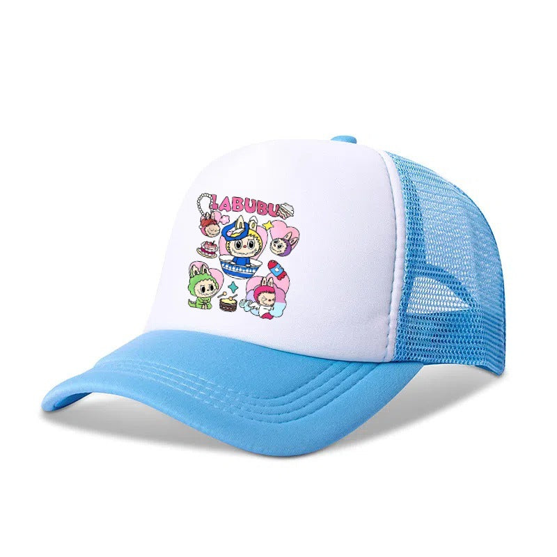 Boys Labubu Printed Baseball Cap Trucker Hat with Mesh Back