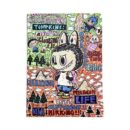 Graffiti Labubu A5 Hardcover Notebook – Cute Cartoon Journal, Office Planner & Diary