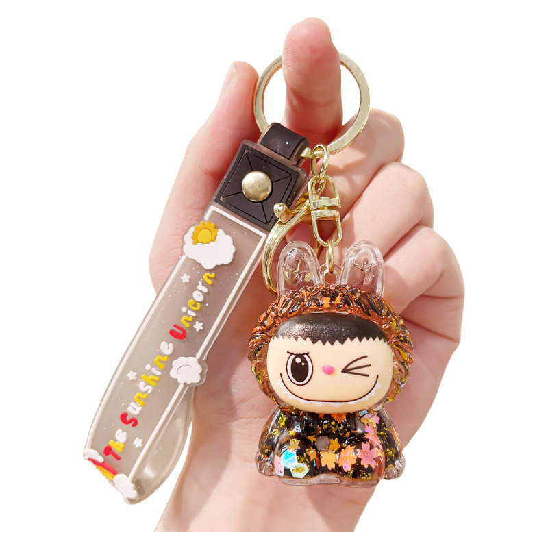 Lalabu Acrylic Liquid Glitter Silicone Keychain Purse Charm & Bag Accessory