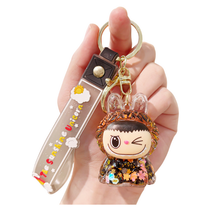 Lalabu Acrylic Liquid Glitter Silicone Keychain Purse Charm & Bag Accessory
